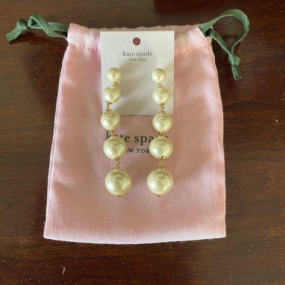 kate spade Jewelry - Kate Spate Girls In Pearls Linear Drop Earrings NWT
